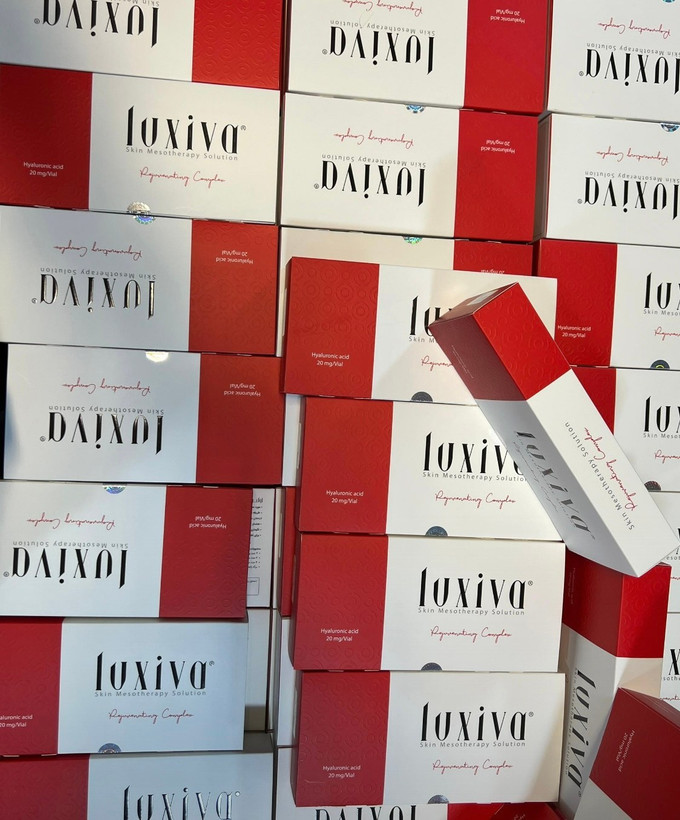 تصویر بسته بندی و جعبه کوکتلهای مزوژل لوکسیوا اصل با لیبل وزارت بهداشت قابل استعلام سبز.gpj